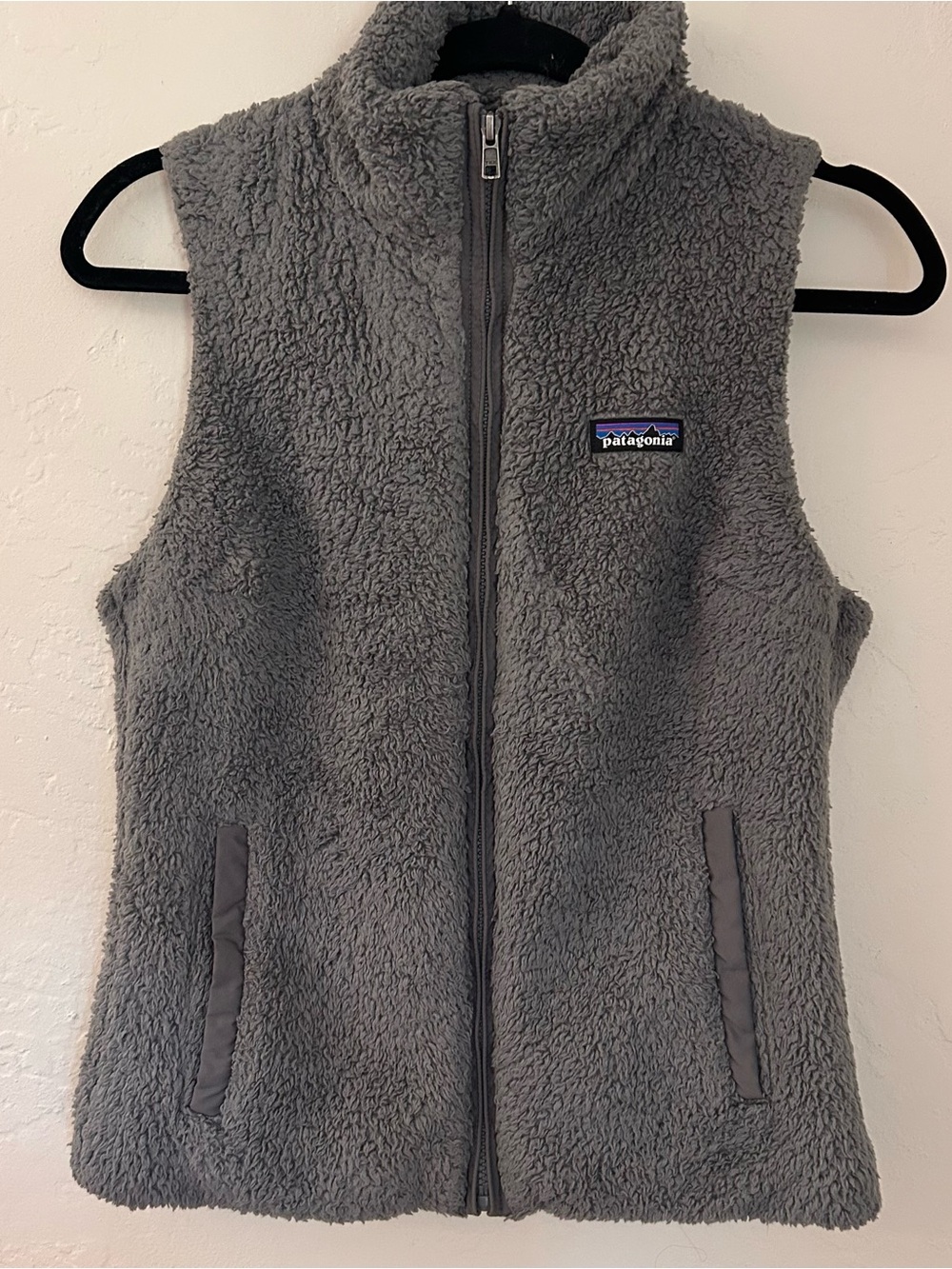 Patagonia Gray Sherpa Fleece Vest - Full Zip